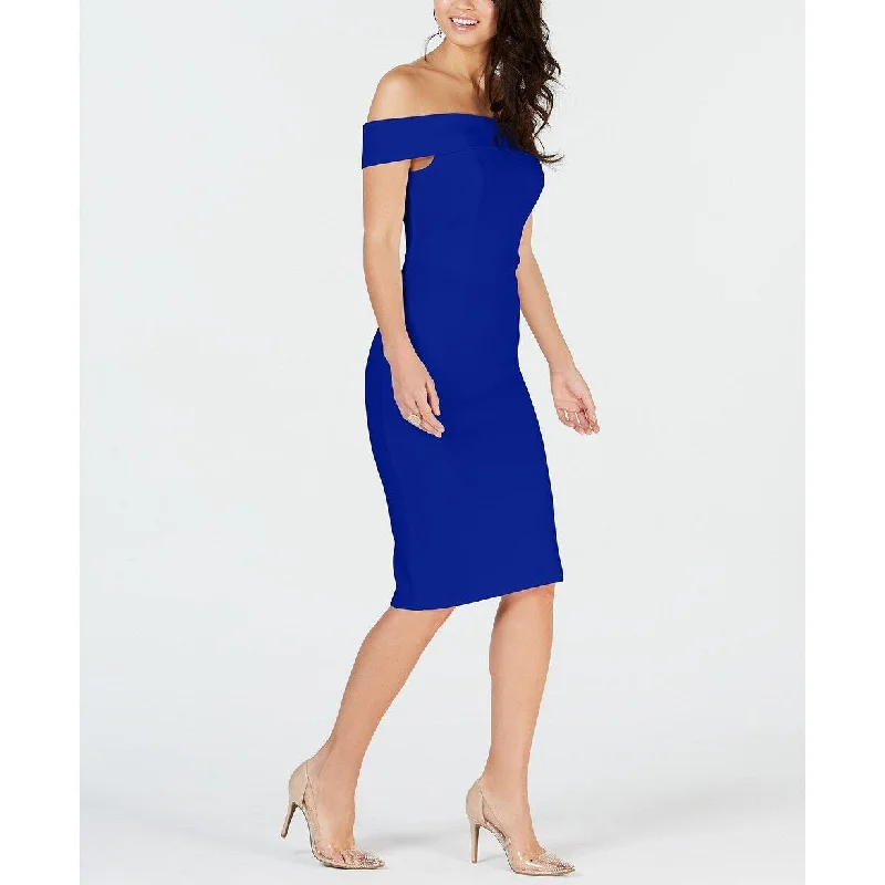 Classic And Versatile Thalia Sodi Women's Off-The-Shoulder Sheath Dress Blue Size Extra Large