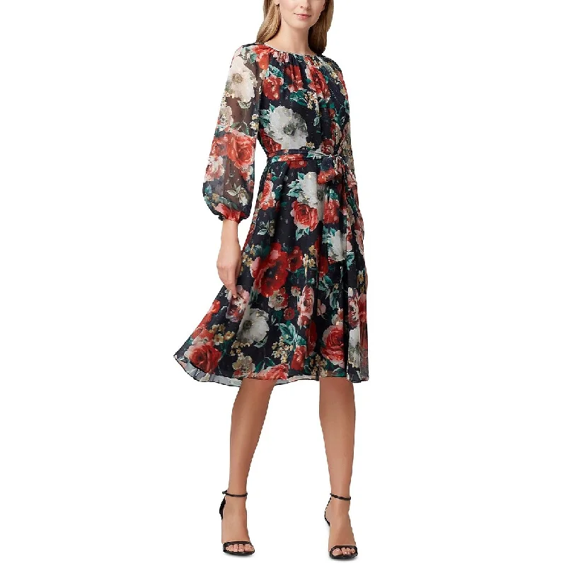 Personalized Clothing Tahari ASL Women's Printed Foil Chiffon A-Line Dress Pink Size 2