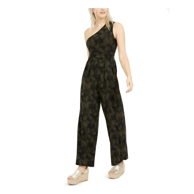 Playful Style Free People Women's Green Printed Sleeveless Jumpsuit Green Size Small