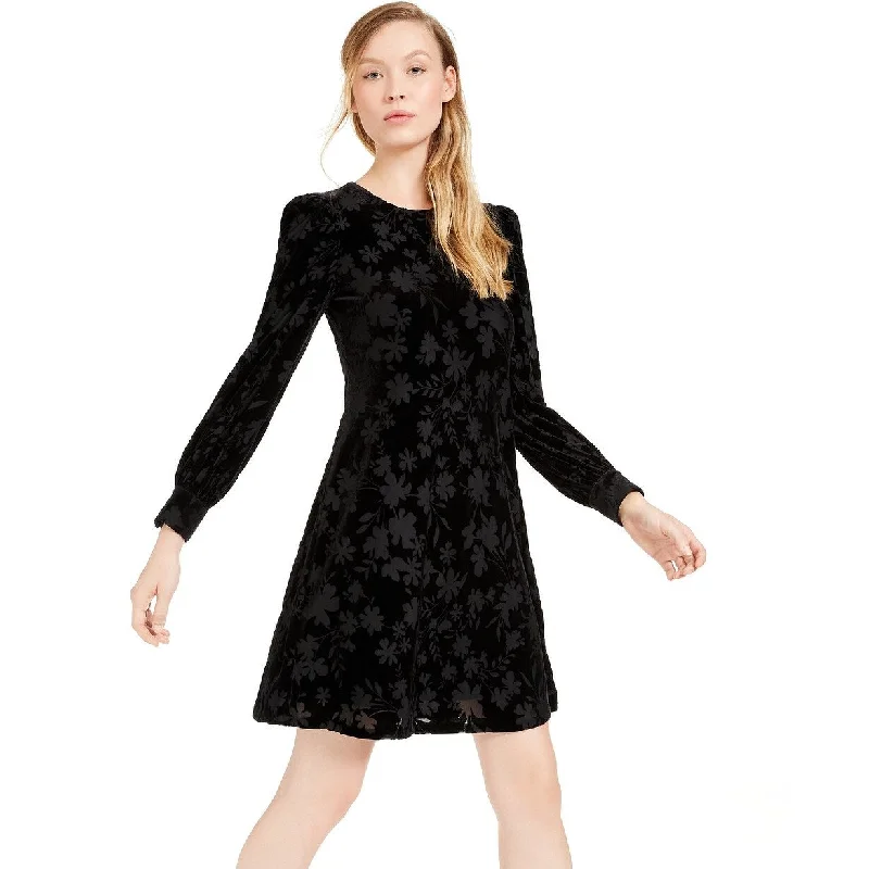 Goddess Style Calvin Klein Women's Burnout Velvet Pattern A Line Dress Black Size 4