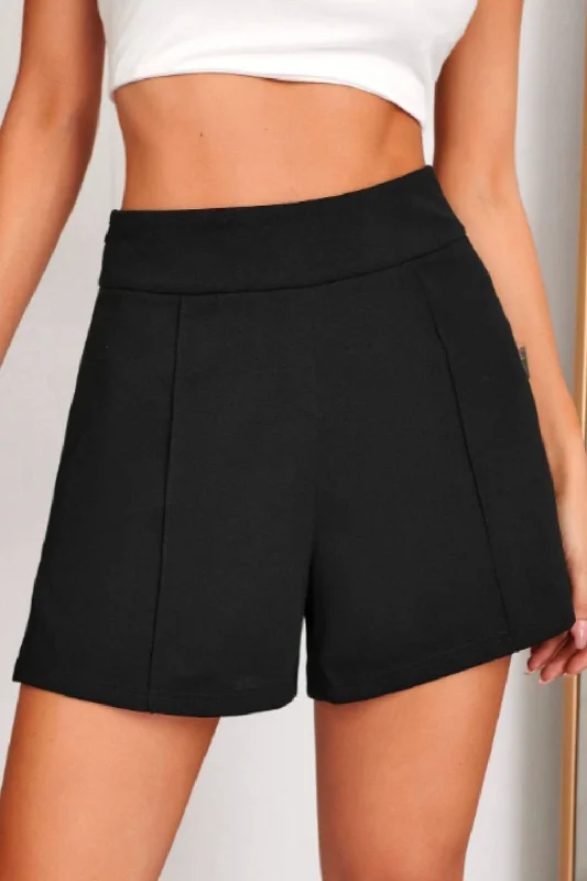 Fashion And Simplicity Side Seam Slit Shorts Black