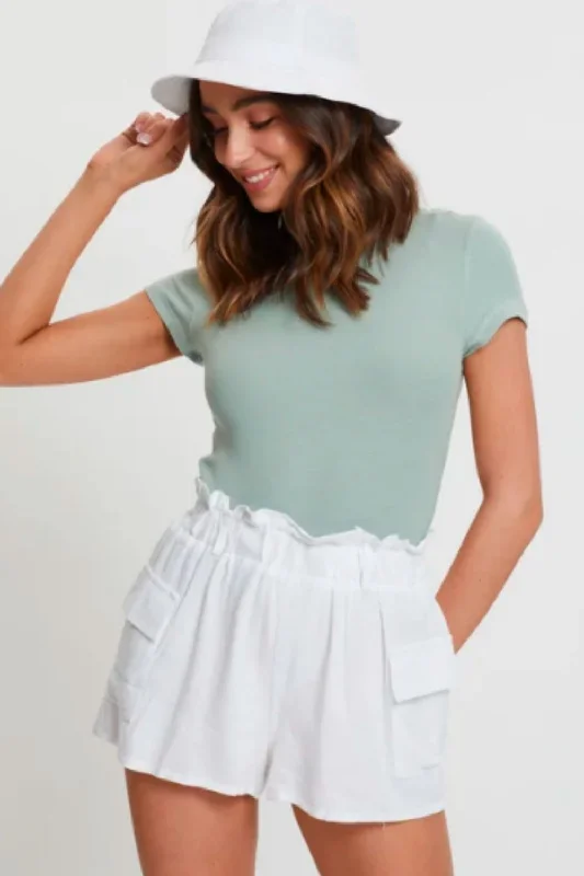Unique Fashion Paperbag Waist Cargo Shorts