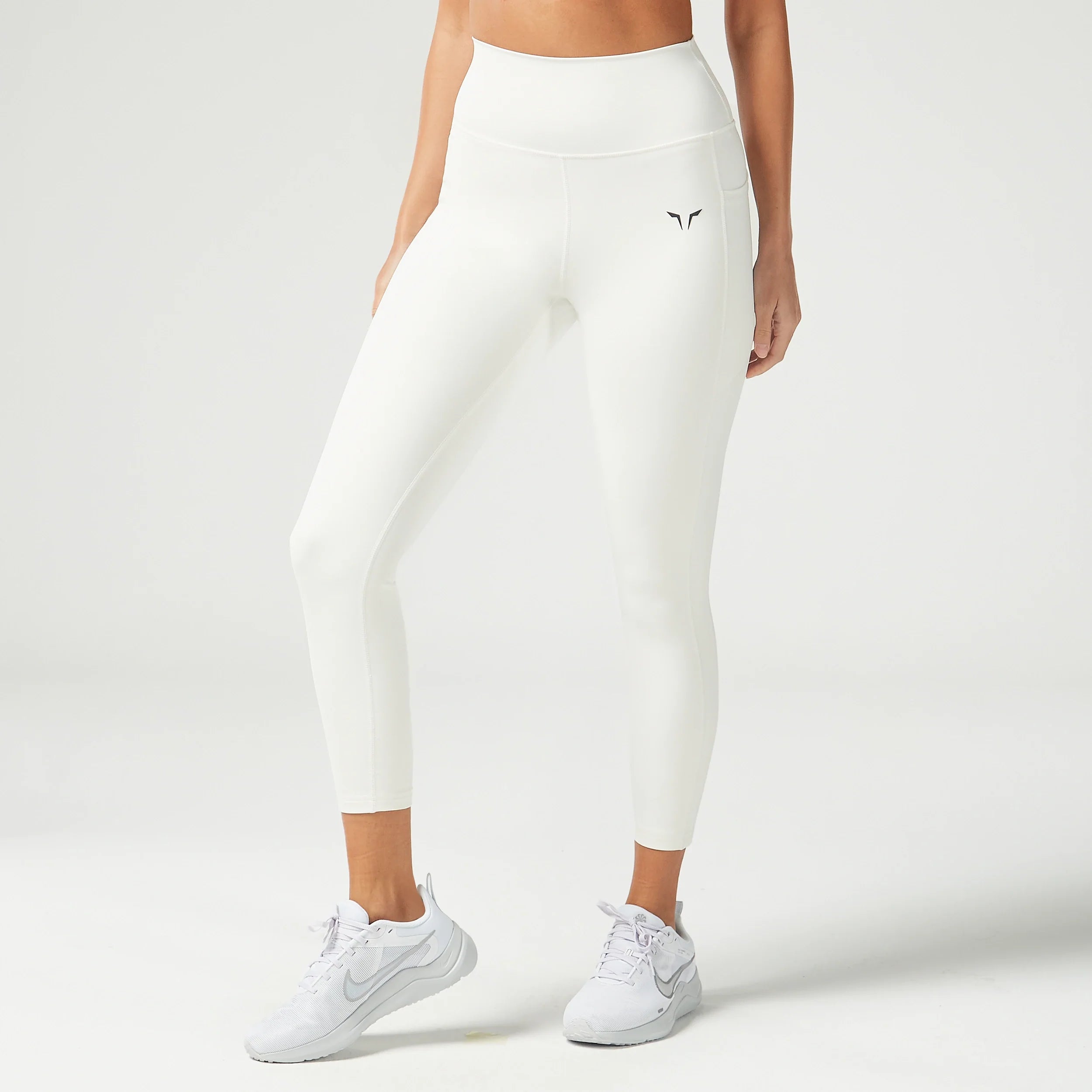 Trendy Looks Essential Cropped Double Layered Leggings 24" - Pearl White