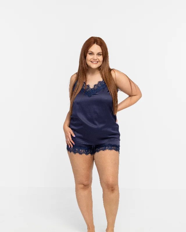 Avant-garde Design Lace Cami W. Shorts Navy