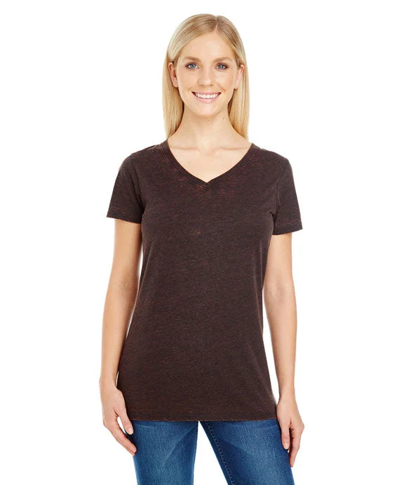 Stylish Comfort 215B - Threadfast Apparel Ladies Cross Dye Short Sleeve V-Neck T-Shirt | Flame