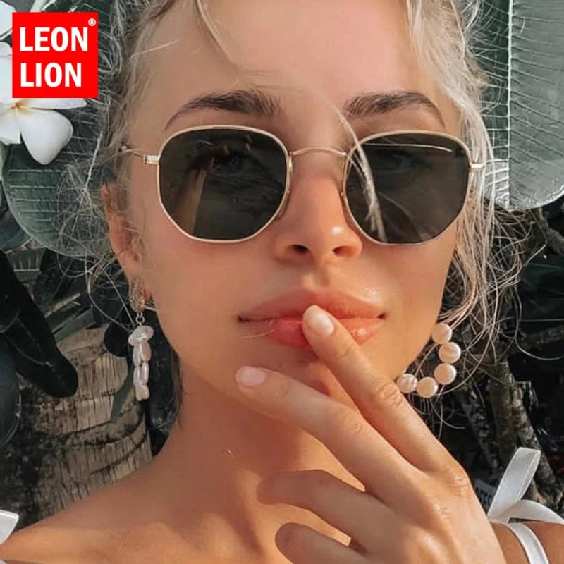 Tropical Style LeonLion 2019 Metal Classic Vintage Women Sunglasses Luxury Brand Design Glasses Female Driving Eyewear Oculos De Sol Masculino