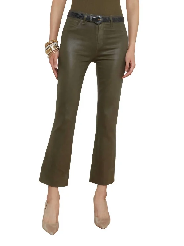 Sports Fitness Wear Wanda Coated Cropped Flare Pant In Green