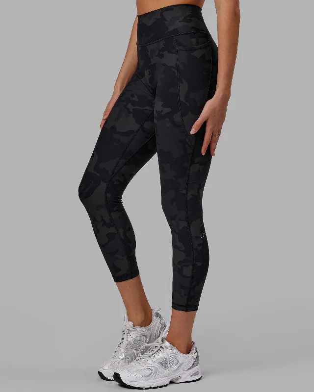 Street Fashion Style Fusion 7/8 Length Leggings - Black-Camo