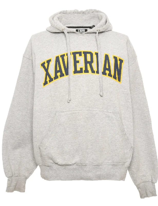 Effortless Dressing Grey Printed Hoodie - L
