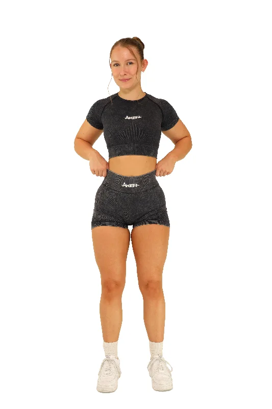 High-end Sense AKER Acid wash Shorts - Charcoal Grey