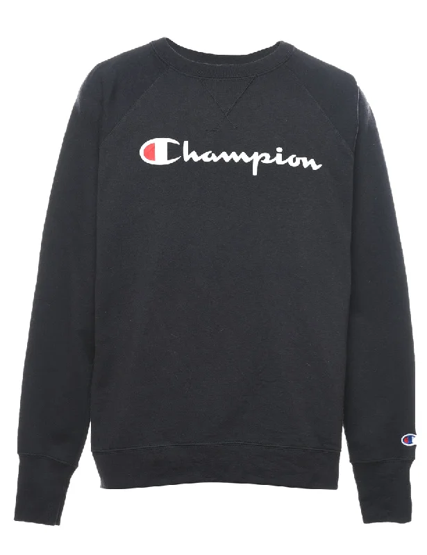 Fashion Comfort Champion Printed Black Sweatshirt - L