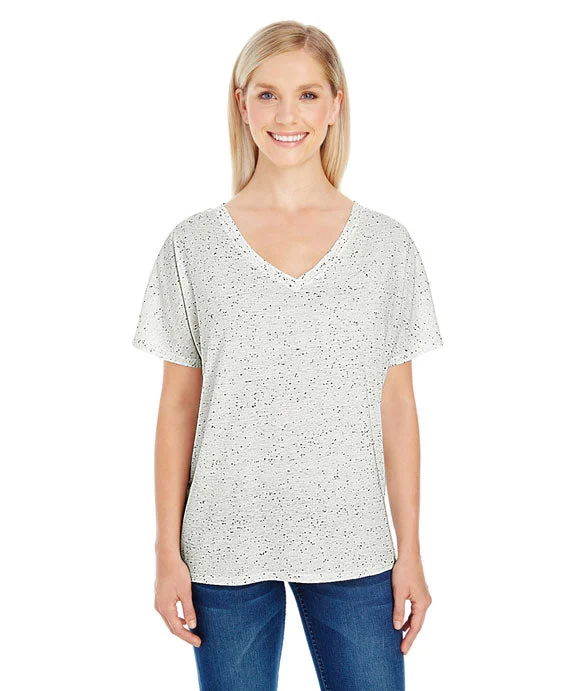 Casual Chic Wear 203FV - Threadfast Apparel Ladies Tri-blend Fleck Short-Sleeve V-Neck T-Shirt | Cream Fleck