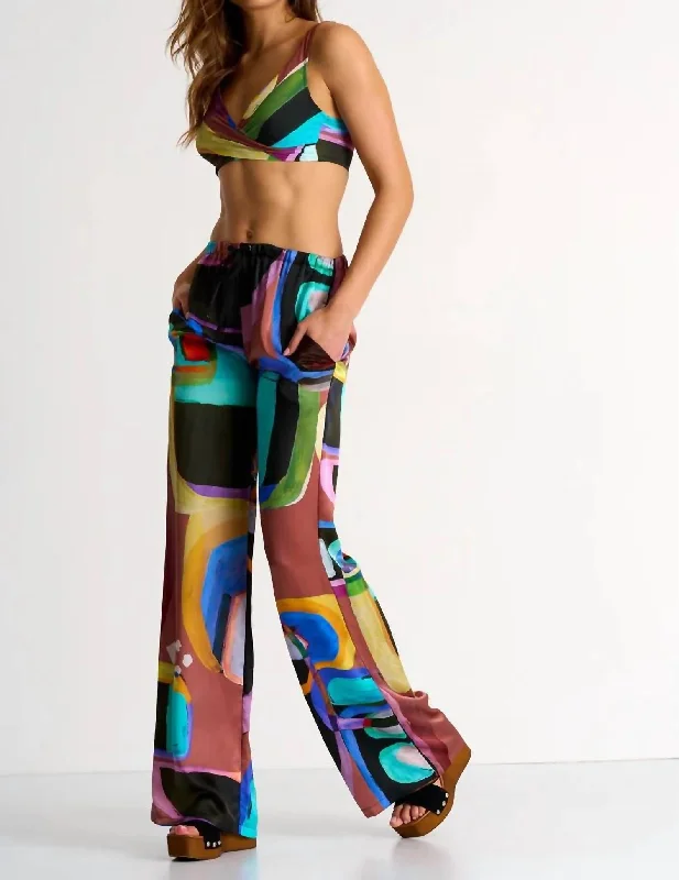 Relaxed Fashion Soie Silk Pant In Print