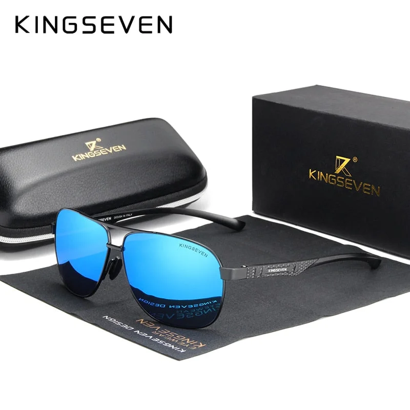 Floral Prints KINGSEVEN 2020 Brand Men Aluminum Sunglasses Polarized UV400 Mirror Male Sun Glasses Women For Men Oculos de sol