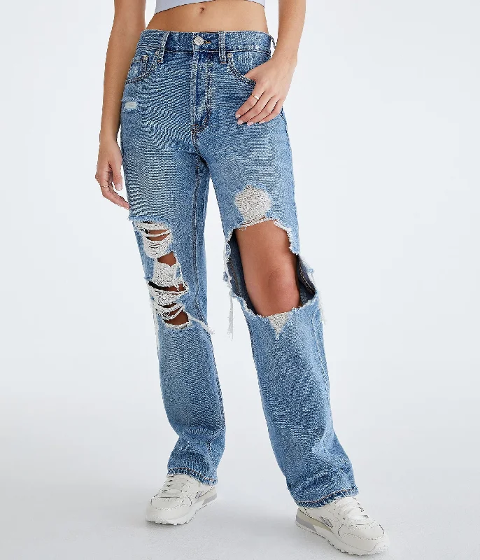 Minimal Style Aeropostale Women's '90S Super High-Rise Baggy Jean
