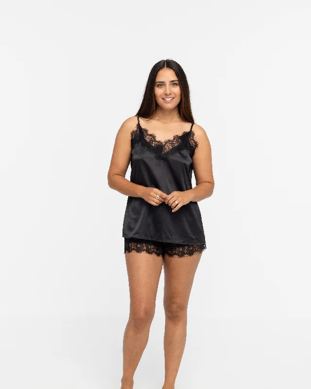 Warm Atmosphere Lace Cami W. Shorts Black