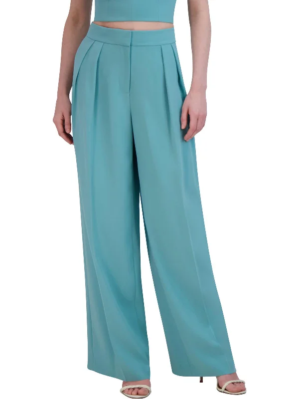 All-Day Comfort Womens Office Pleated Wide Leg Pants