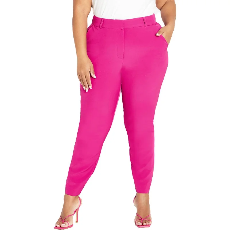 Noble Temperament City Chic Womens Plus Mid Rise Business Skinny Pants