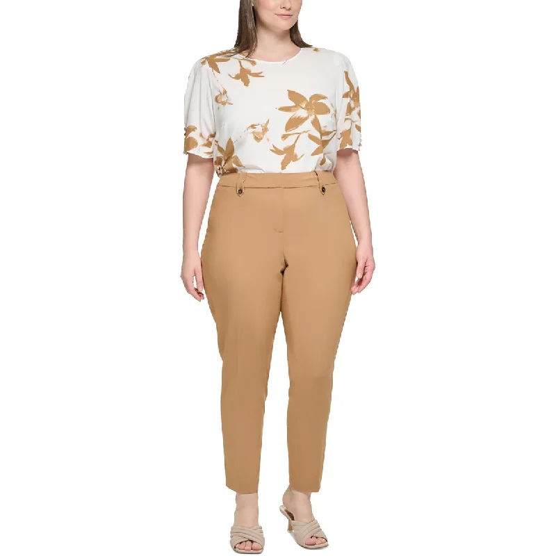 Modern Chic Calvin Klein Womens Plus Solid  Ankle Pants