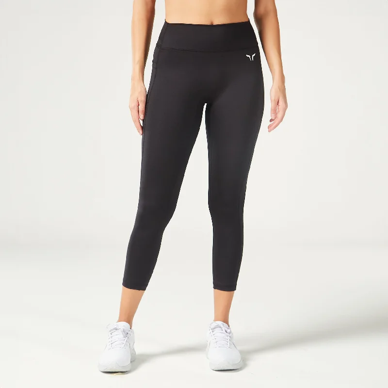 Trendy Wear Essential Mid-Rise Leggings 24" - Black