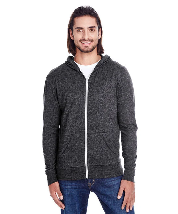 Chic Lounge 302Z - Threadfast Apparel Unisex Triblend Full-Zip Light Hoodie | Black
