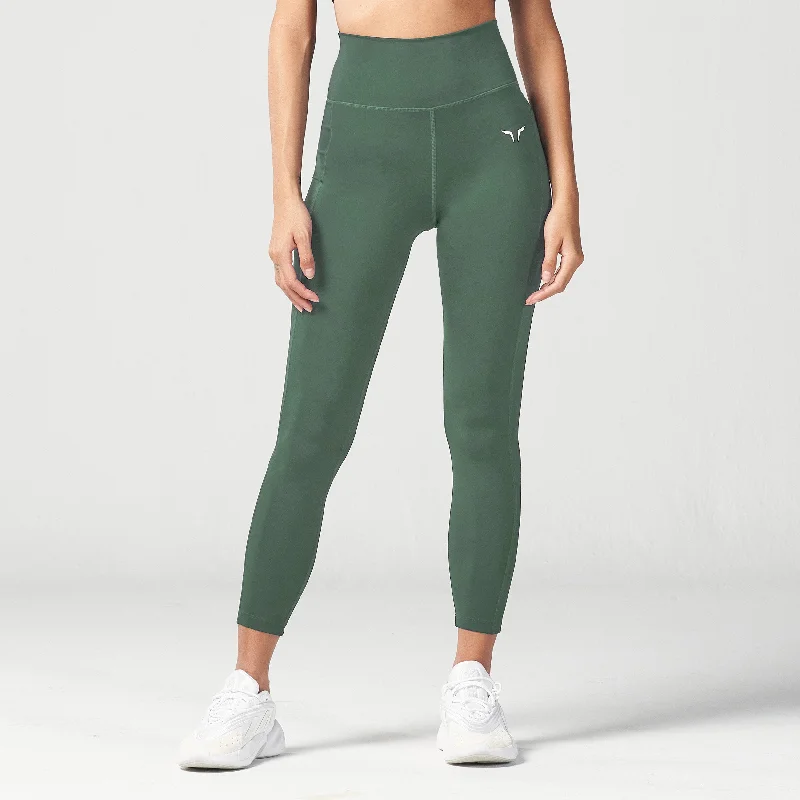Cozy Vibes Essential Cropped Leggings 24" - Dark Forest