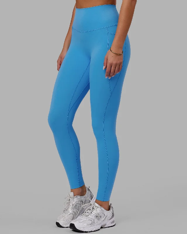 Breathable Comfort Elixir Full Length Leggings With Pockets - Azure Blue