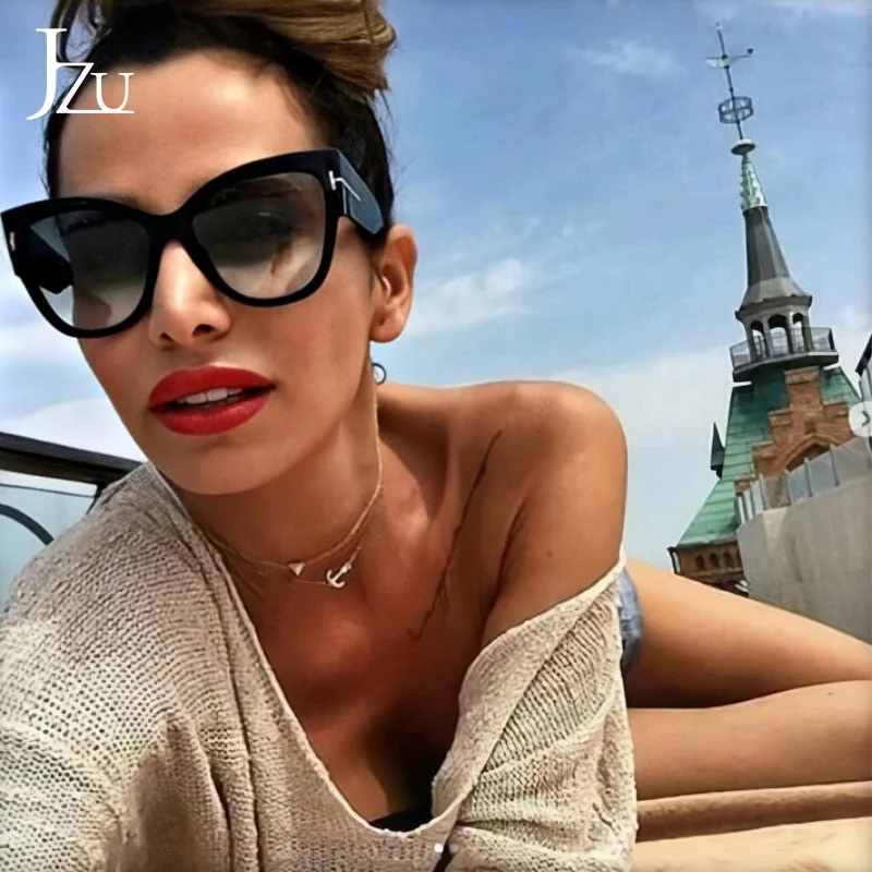 Exquisite Tailoring 2019 New Brand Sunglasses Women Luxury Designer T Fashion Black Cat Eye oversized Sunglasses Female Gradient Sun Glasses oculos