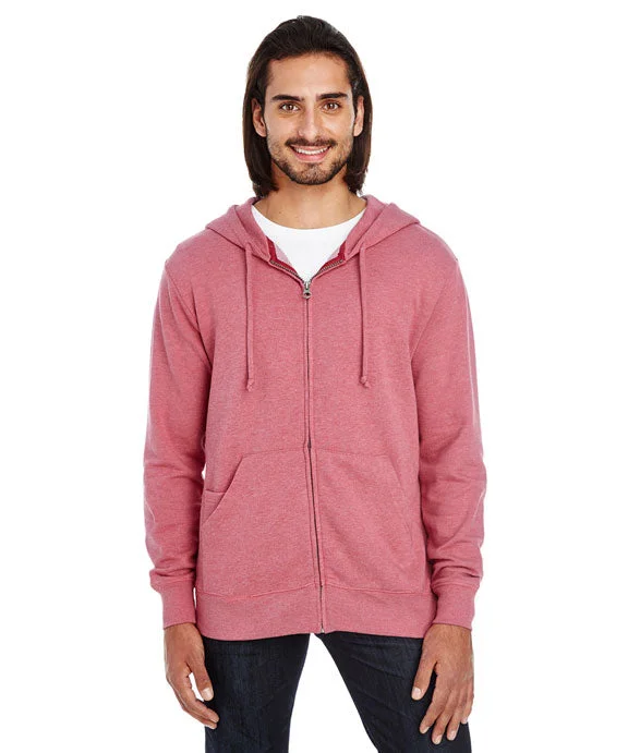 Trendy Wear 321Z - Threadfast Apparel Unisex Tri-blend French Terry Full-Zip Hoodie | Cardinal Heather