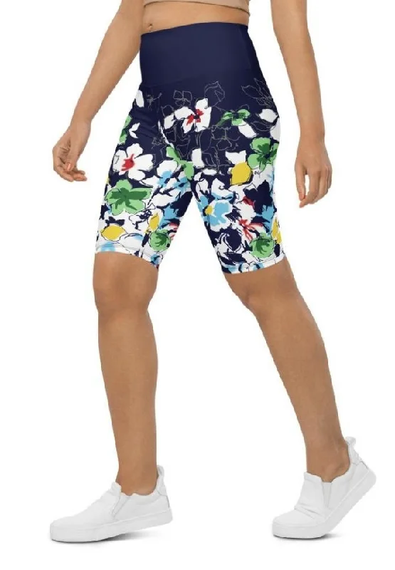Urban Comfort Flower Drawings Biker Shorts