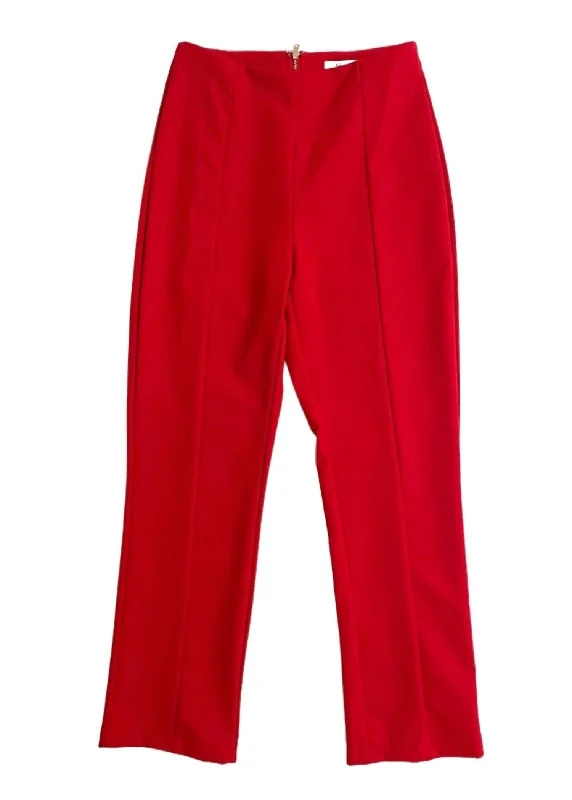 Comfortable Jackets Women's Stretch High Waist Pants In Red
