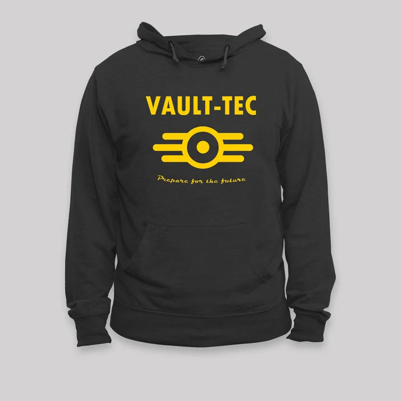 Stand-up collar design Fallout 4 Vault Tec logo Essential Geek Hoodie
