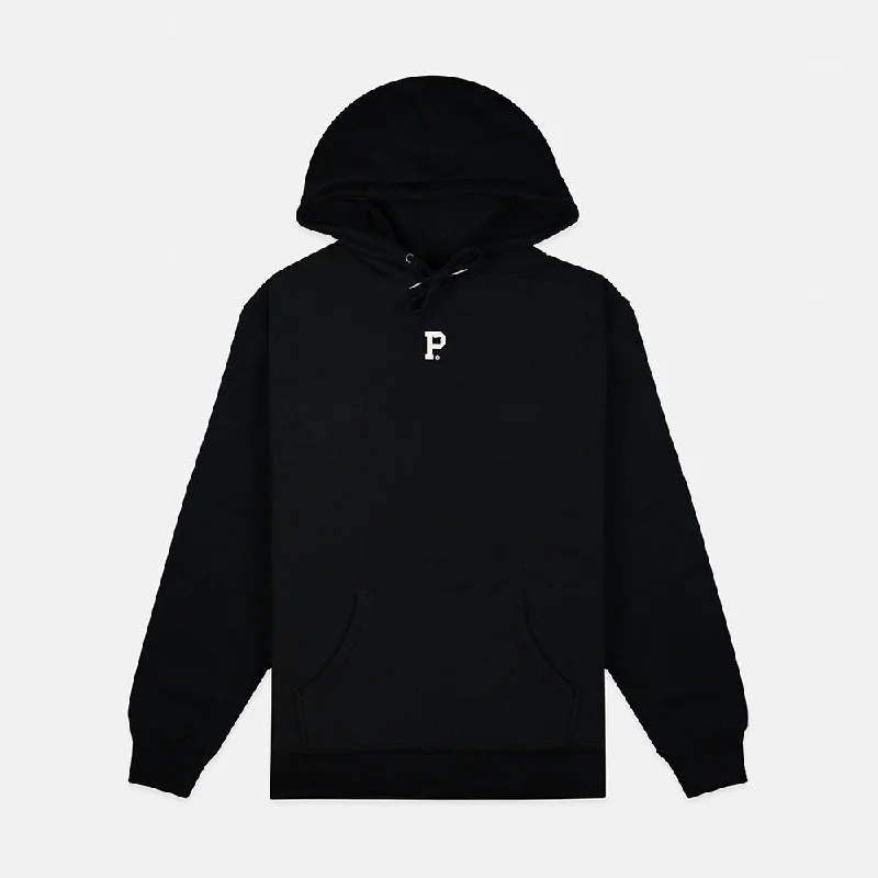 Relaxed Fashion HeavyKnit Centerpiece Hoodie - Black