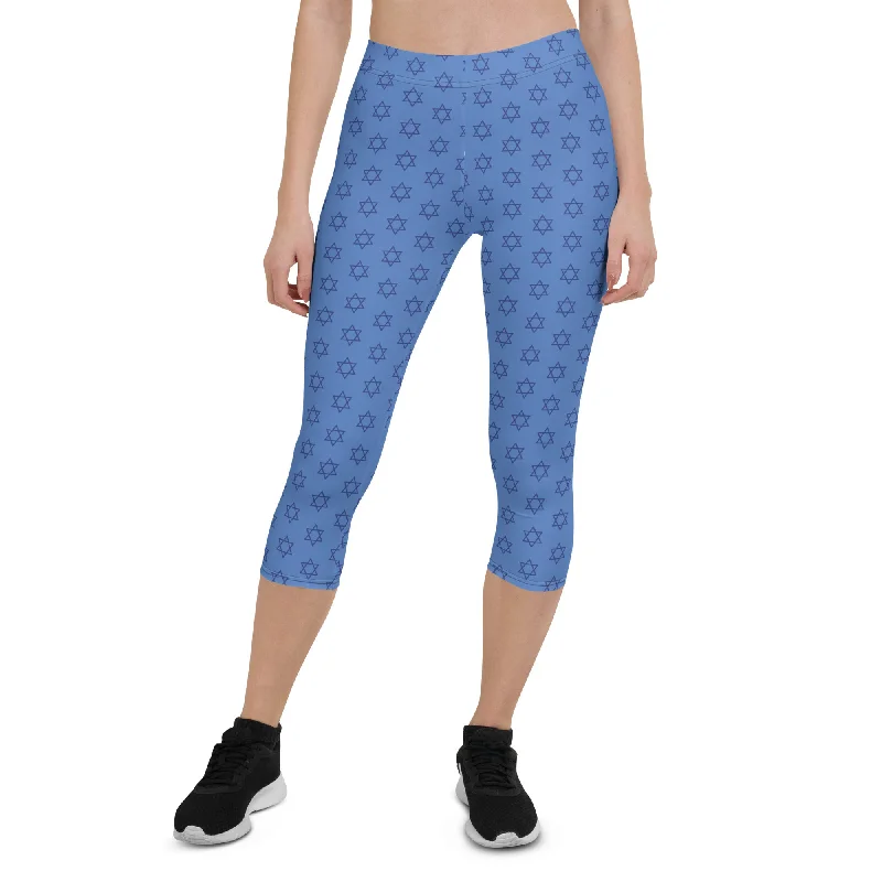 Elegant Style Hanukkah Print Capris