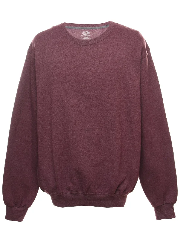Elegant Classic Plum Plain Classic Sweatshirt - L
