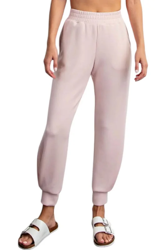 Trendy Casuals Modal Jogger Pants In Baby Pink