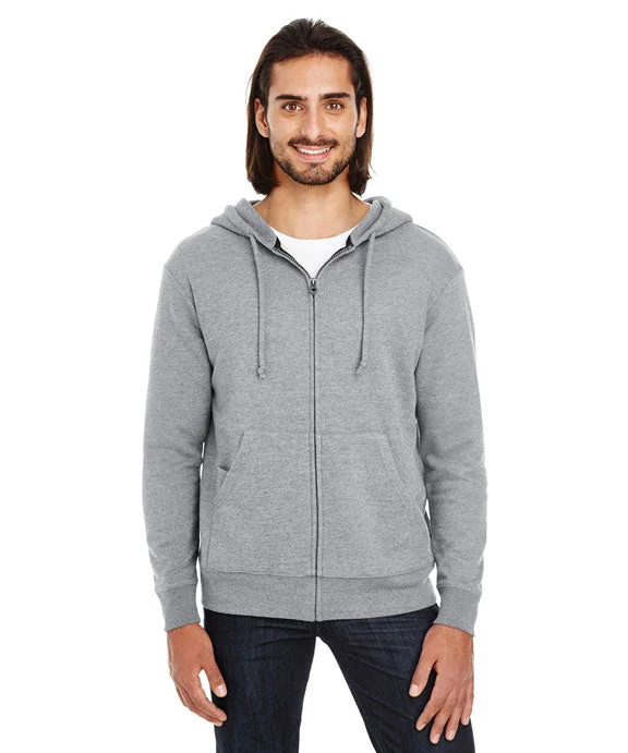 Cozy Layers 321Z - Threadfast Apparel Unisex Tri-blend French Terry Full-Zip Hoodie | Charcoal Heather