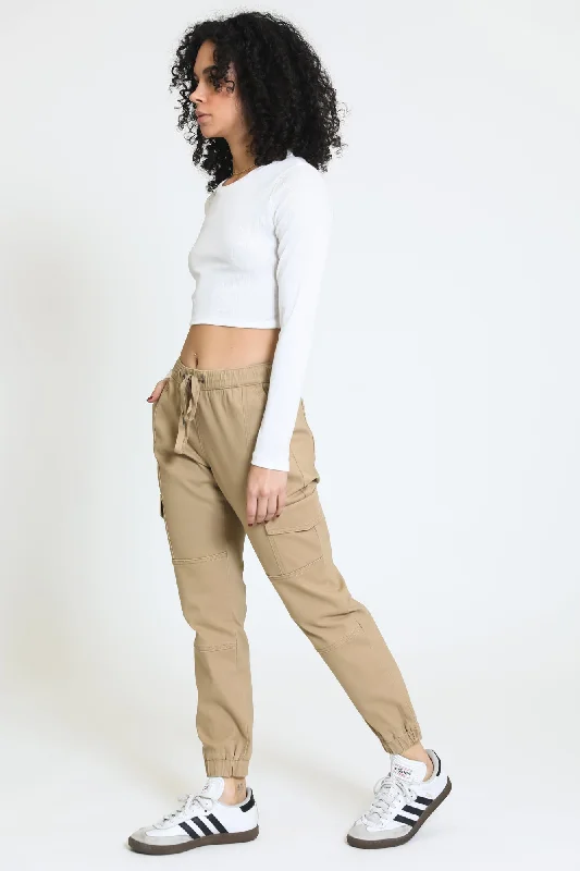 Street Style CARGO UTILITY JOGGER - TAUPE BROWN