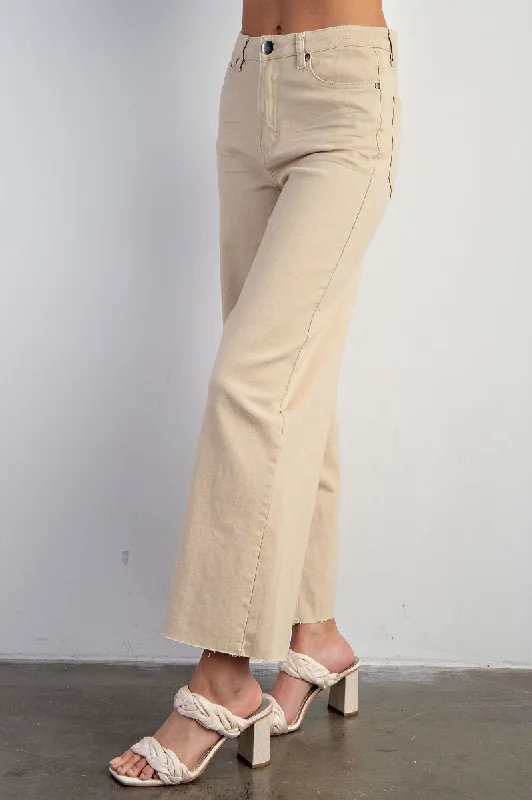 Warm Wear Khaki Soft Stretch Twill High Waisted Pants