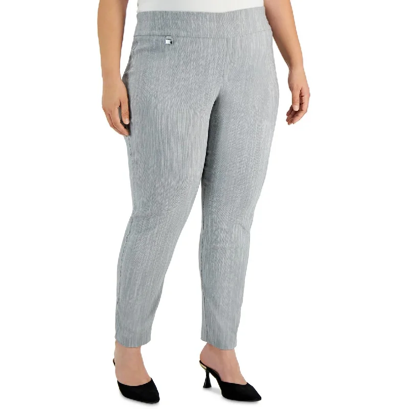 Breathable Comfort Alfani Womens Plus Striped Rayon Skinny Pants