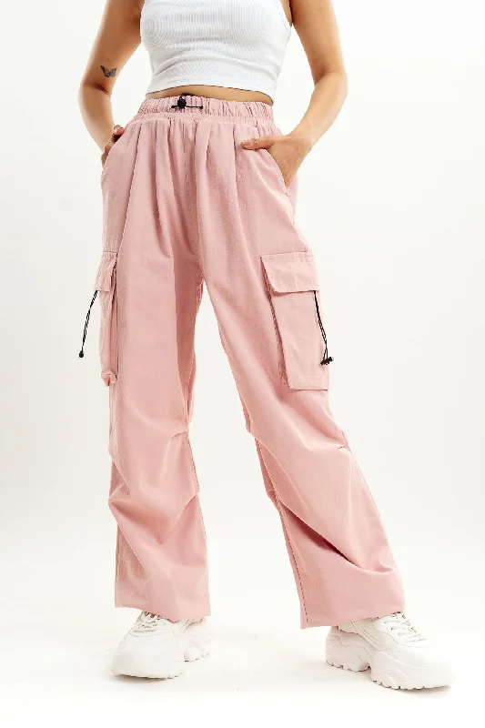 Boutique style Pink Drawstring Cargo Pant