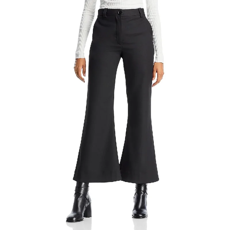 Luxe Comfort By Malene Birger Womens Wool High Rise Flared Pants