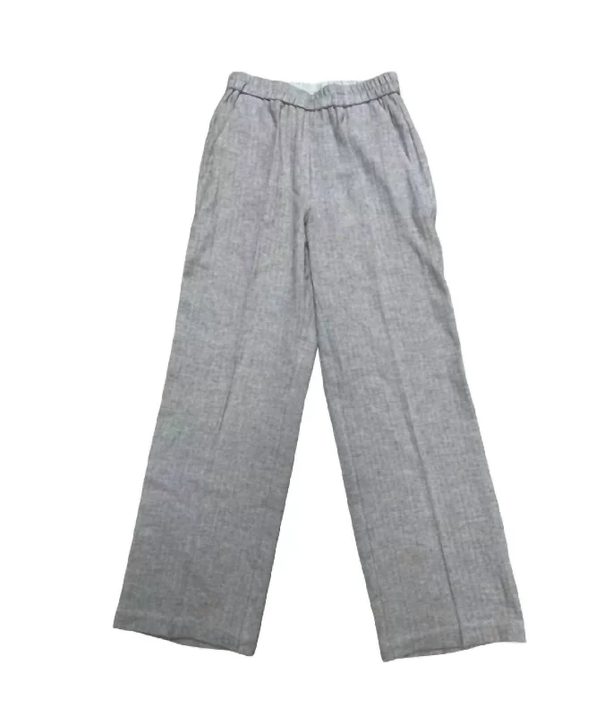 Knitted Design Ranier Ranier Straight Leg Pant In Beige Herringbone