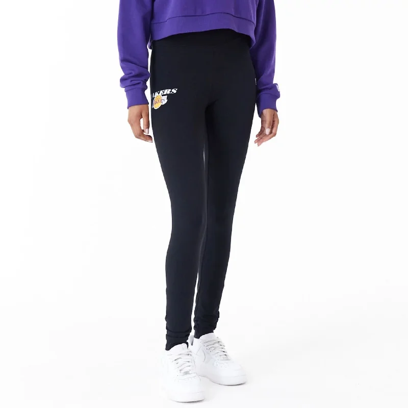 Easy Style LA Lakers Womens NBA Team Logo Black Leggings
