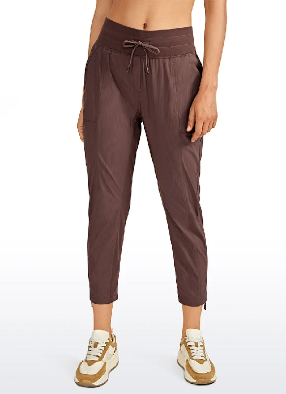 Fashion Comfort Striped Pants with Pockets 25''- Cinched Leg