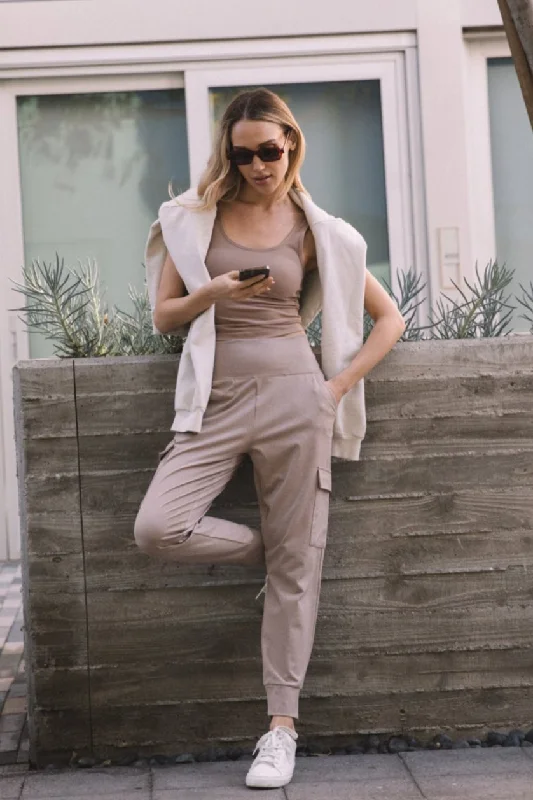 Luxury and fashionable CARGO KNIT JOGGER - HEATHER TAUPE