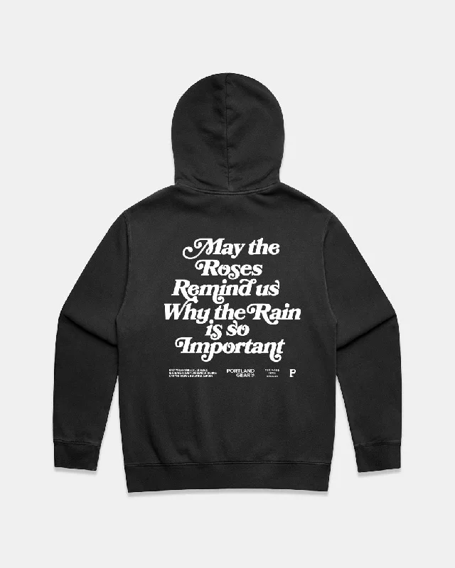 Cozy Dress Sueded Slogan Hoodie - Faded Black