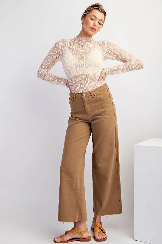 Minimal Comfort Pecan Pie Soft Stretch Twill High Waisted Pants