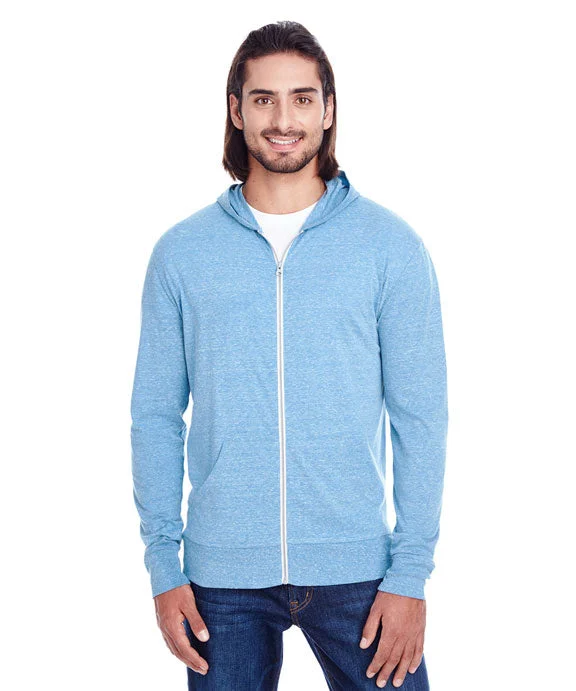 Soft Textures 302Z - Threadfast Apparel Unisex Triblend Full-Zip Light Hoodie | Royal
