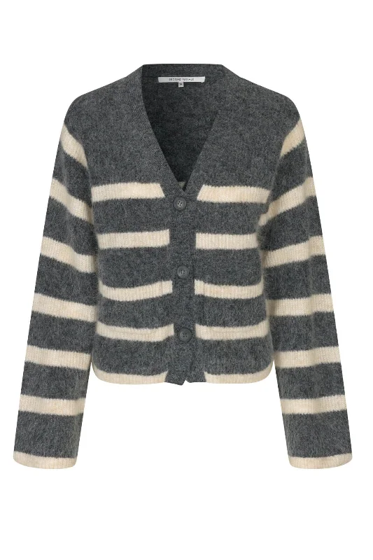 Stylish Wear Second Female - Ovalis Knit Wide Sleeve Cardigan - Volcanic Ash